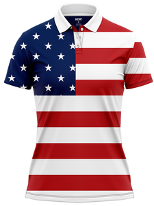 US FLAG GOLF POLO WOMENS