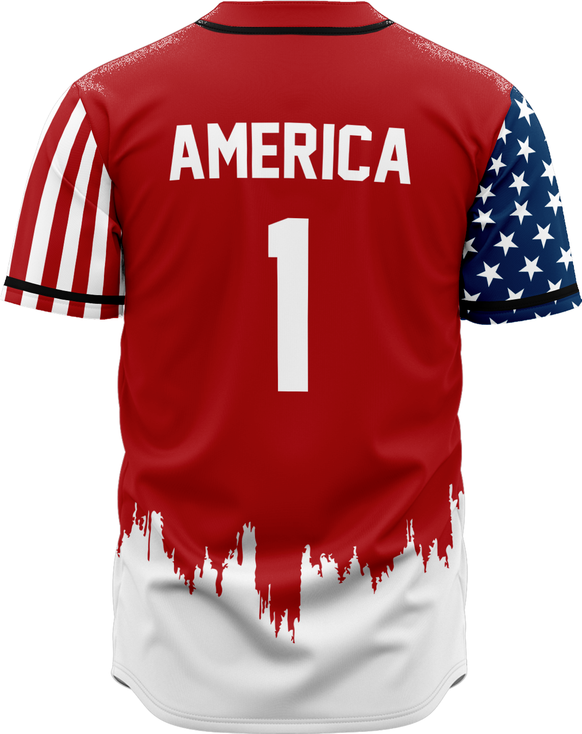 RED AMERICA 1 BASEBALL JERSEY