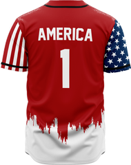 RED AMERICA 1 BASEBALL JERSEY