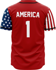 RED AMERICA 1 Baseball Jersey