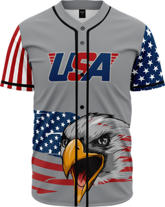 GREY AMERICA 1 BASEBALL JERSEY