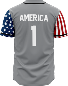 GREY AMERICA 1 BASEBALL JERSEY