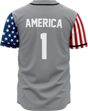 GREY AMERICA 1 BASEBALL JERSEY