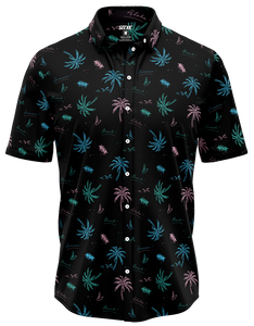 BLK PALM BUTTON DOWN