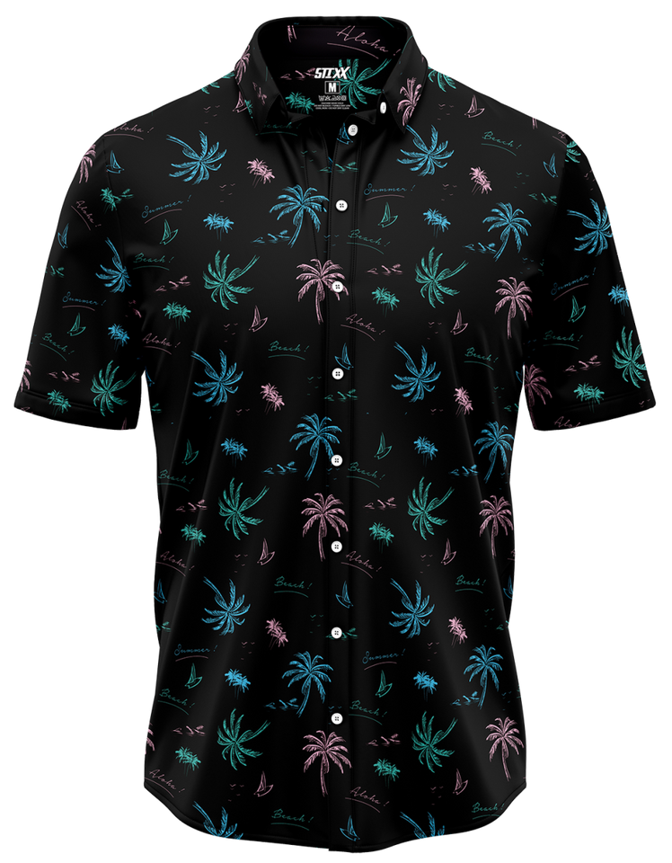 BLK PALM BUTTON DOWN