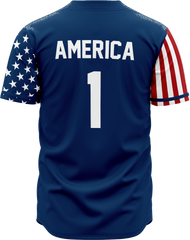 BLUE AMERICA 1 BASEBALL JERSEY