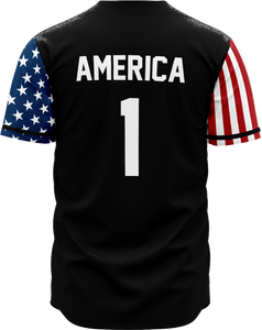 BLK AMERICA 1 BASEBALL JERSEY