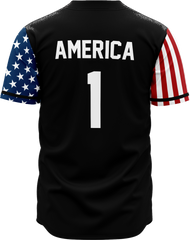 BLK AMERICA 1 BASEBALL JERSEY