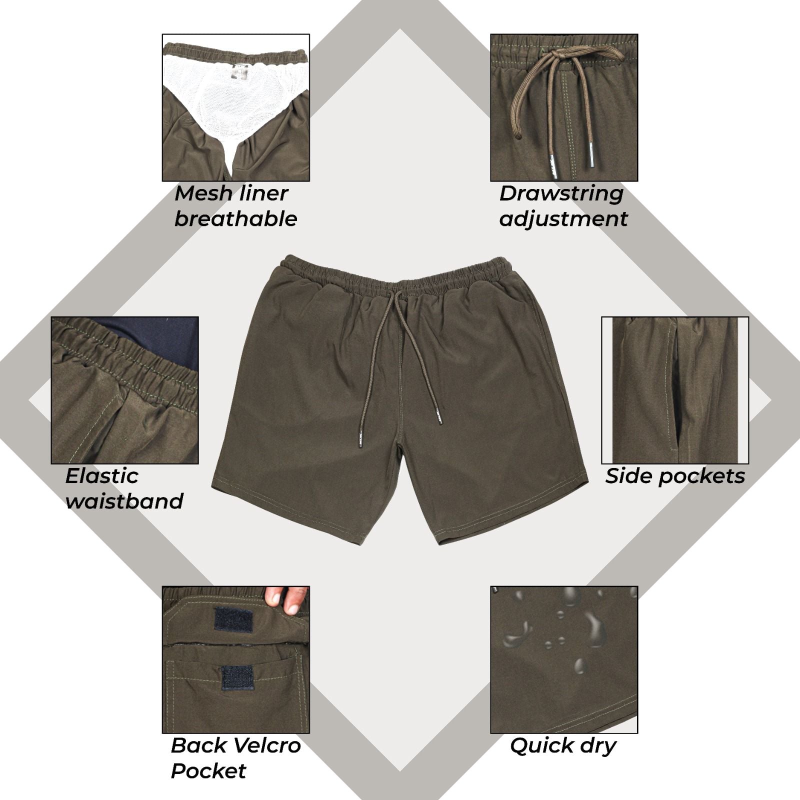 ARMY GREEN STIXX GEAR SHORT